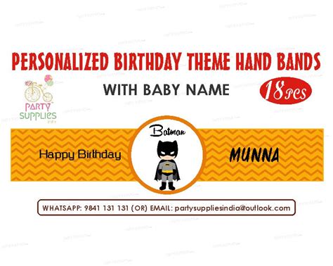 Batman Theme Hand Band | 2nd birthday party themes – Party Supplies India