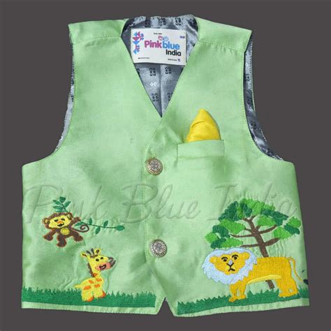 Baby Jungle Embroidered Jacket with Shirt, Pant, Bowtie