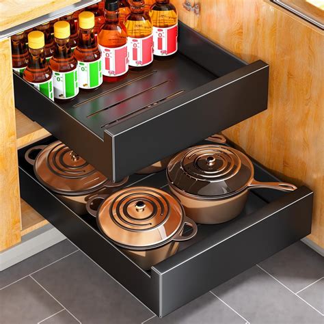 Buy Pull out Cabinet Organizer, 21"Deep, Slide out Spice Rack for ...