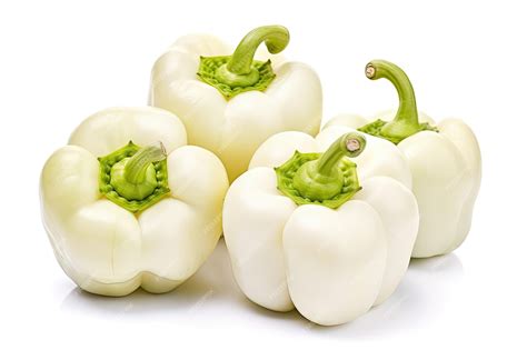 White bell peppers isolated on a white background | Premium AI ...