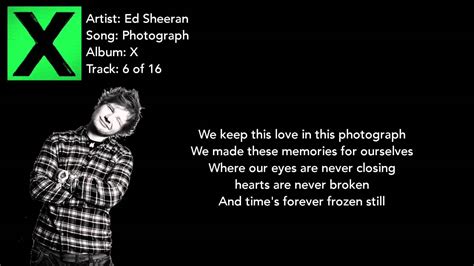 Photograph Ed Sheeran Lyrics - YouTube