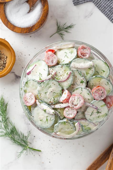 Creamy cucumber tomato salad – Artofit