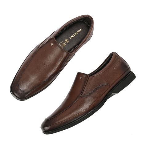Men Premium Leather Brown Slip-On Formal Shoes (Gateway-12-Brown ...