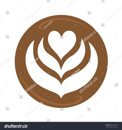 Tulip Heart Rosetta Latte Art Coffee Stock Vector (Royalty Free ...