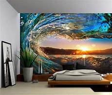 Wall Murals by Sunset Sea Wave Large Wall Mural Self Adhesive Vinyl Wall Murals