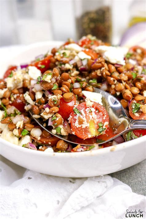 Feta Bruschetta Lentil Salad » Salads for Lunch