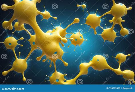 Illustrative Microscopic Close-up Of A Dividing Cell Of A Microorganism, Mitosis Of A Eukaryote ...