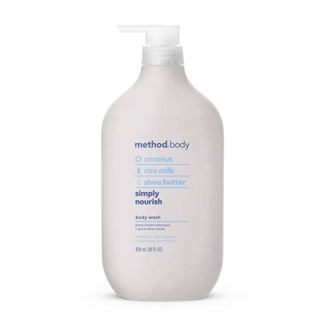 method Body Wash, Simply Nourish, 28oz Coconut Rice Milk Shea Butter ...