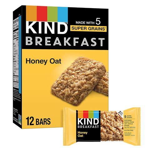 Amazon.com: KIND Breakfast Bars, Honey Oat, Healthy Snacks, Gluten Free ...