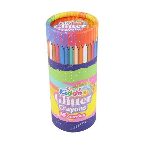 Smily Kiddos Glitter Crayons – 16 Sparkling Colors | Non-Toxic