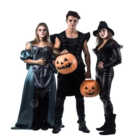 Halloween Party Of Young People Dressed In Festive Costumes At Night ...