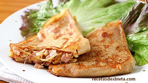 Crepes de jamón y queso - Receta fácil y rápida - Recetas de Esbieta