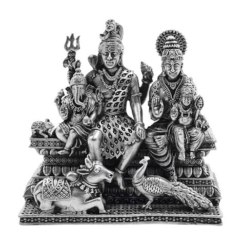 Buy MAA SILVER Pure Silver Shiva Parvati Ganesha Kartikeya Semi-Solid ...