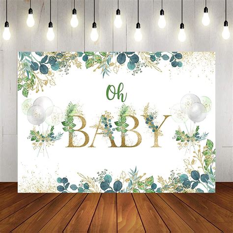 Buy Mocsicka Oh Baby Greenery Backdrop for Boy Greenery Gender Neutral ...