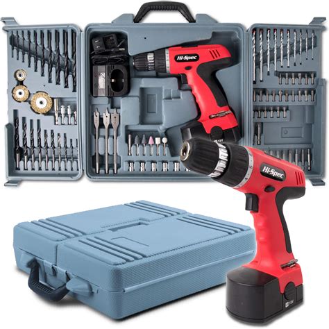 Buy Hi-Spec 18V 800mAh Power Cordless Variable Speed Drill Driver with ...