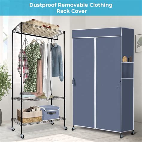 Buy JS HOME Garment Rack Heavy Duty Clothes Rack with Cover ...