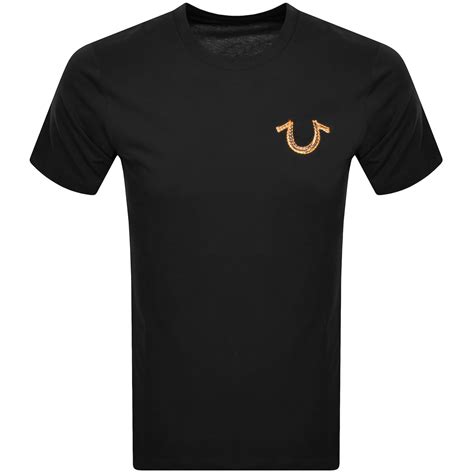 True Religion Embroidered Logo T Shirt Black | Mainline Menswear
