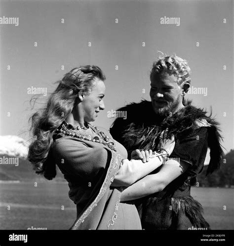 Oslo, 19570617. The recording of the movie The Vikings (Vikings). Here ...
