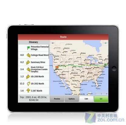 时尚利器iPad专用GPS导航软件已推出_GPS_GPS新闻-中关村在线