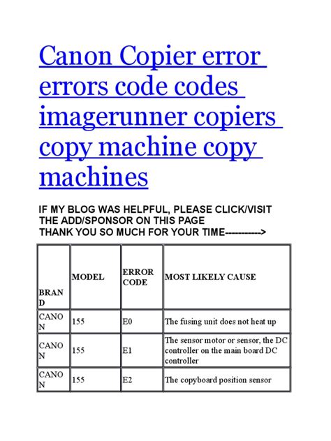 Image result for How to Enter Error Code On Canon Printer