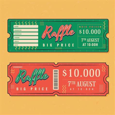 Free Vector | Raffle ticket template set
