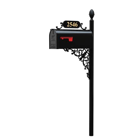 ADDRESSES OF DISTINCTION Oak Mailbox & Post Kit – Black Mailbox System ...