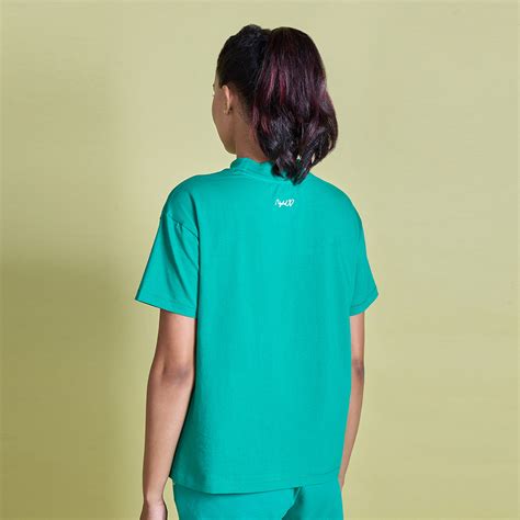 Nykd All Day Iconic Cotton Boxy Tee-NYLE276-Pepper green – Nykd by Nykaa