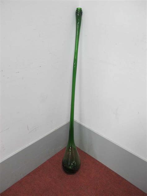 Lot 1251 - Yard of Ale Drinking Vessel, in green glass,
