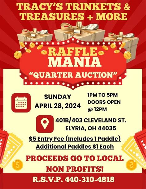 Raffle Mania, 401B/403 Cleveland Street, 44035, Elyria, 28 April 2024 ...
