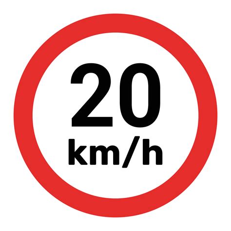 Speed limit sign 20 km h icon vector illustration 30718107 Vector Art ...