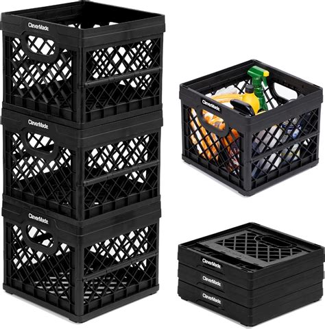 Amazon.com: CleverMade Collapsible Milk Crate, Obsidian, 3PK - 25L (6 ...