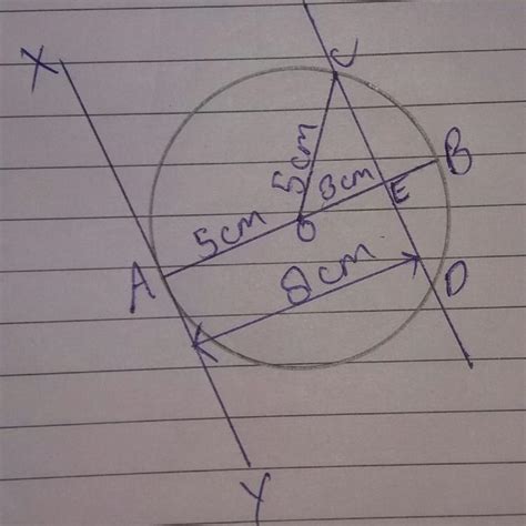 At one end of a diameter PQ of a circle of radius 5 cm, tangent XPY is ...