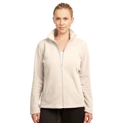 Women's Full-Zip Polar Soft Fleece Jacket, Oat L, 1 Pack - Walmart.com