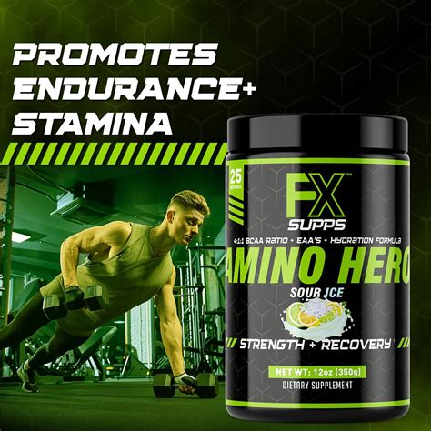 Buy FX Supps Amino Hero Sour Ice Flavor (25 Servings) | Post-Workout ...