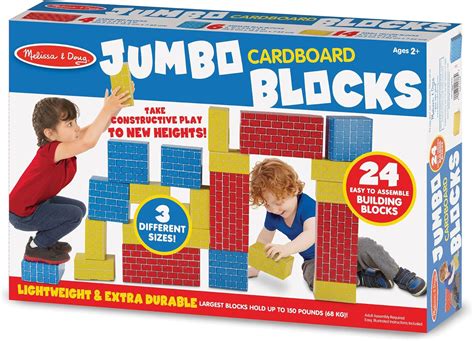 Amazon.com: Melissa & Doug Extra-Thick Cardboard Building Blocks - 24 ...