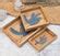 Wooden Patti Printed Serving Tray Set | Handmade Wooden Tray