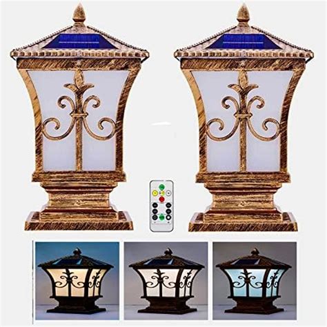 Homehop Antique AC Solar Gate Light for Home Outdoor Garden Wall Pillar ...