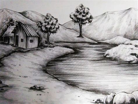Nature Drawing Easy Pencil