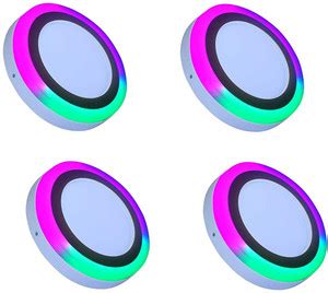 D'Mak 6 Watt Round Surface Dual Multi Color PGB (Pink,Green,Blue) LED ...