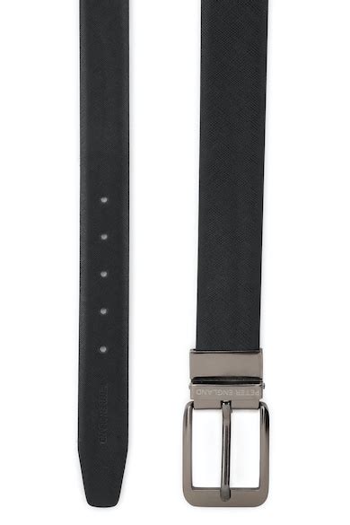 Buy Men Black Solid Genuine Leather Belt Online - 720176 | Peter England