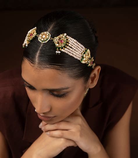 RANIYAH RED KUNDAN SHEESH PECH – Preeti Mohan