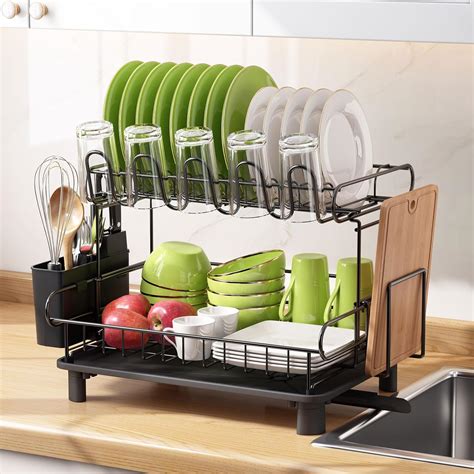 MAJALiS 2 Tier Stainless Steel Dish Drying Rack with Drain India | Ubuy
