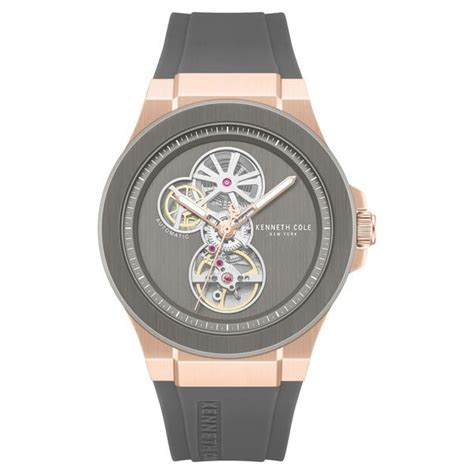 Buy Online Kenneth Cole Automatic Grey Dial Grey Silicone Strap Watch ...