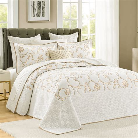 PANGUSHAN 100% Cotton 128"x120" Oversized California King Bedspread ...