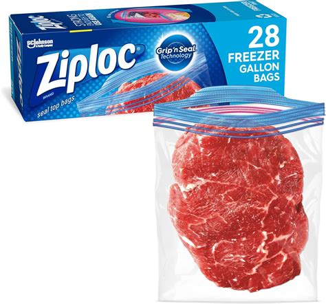 Buy Ziploc Gallon Food Storage Freezer Bags, Grip 'n Seal Technology ...
