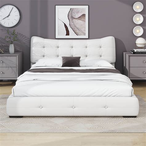 Winston Porter Modern Queen Size Platform Bed Frame With Ergonomic ...