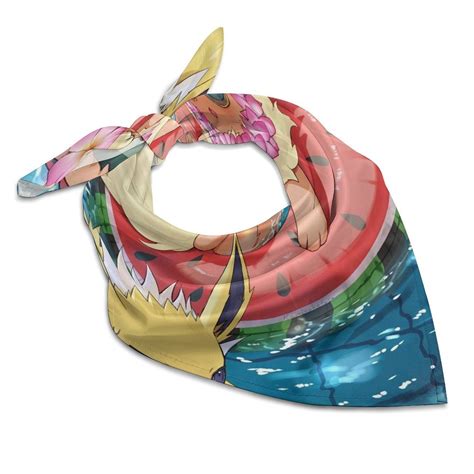 Pokémon Pikachu Flareon036 Square Satin Head Scarf Hair Scarves Silk ...