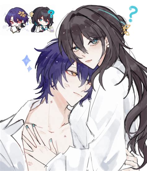 I don't know why but I love these ships so much (Ruan Mei x Dr Ratio artist: @04cide and Topaz x ...