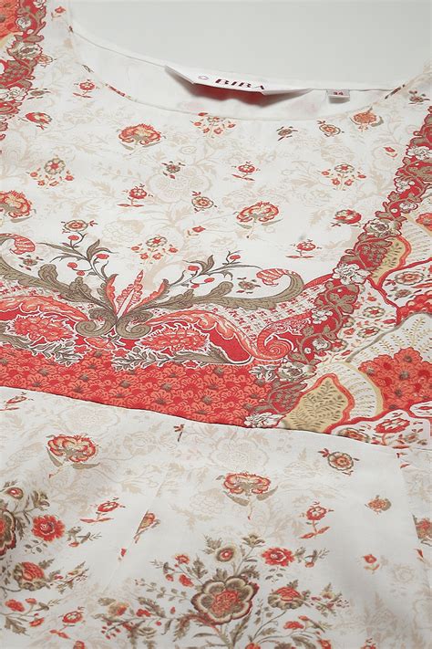 Cream Cotton Anarkali Kurta Churidar Suit Set