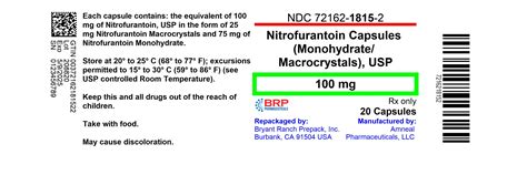 FDA Label for Nitrofurantoin (monohydrate/macrocrystals) Capsule Oral ...